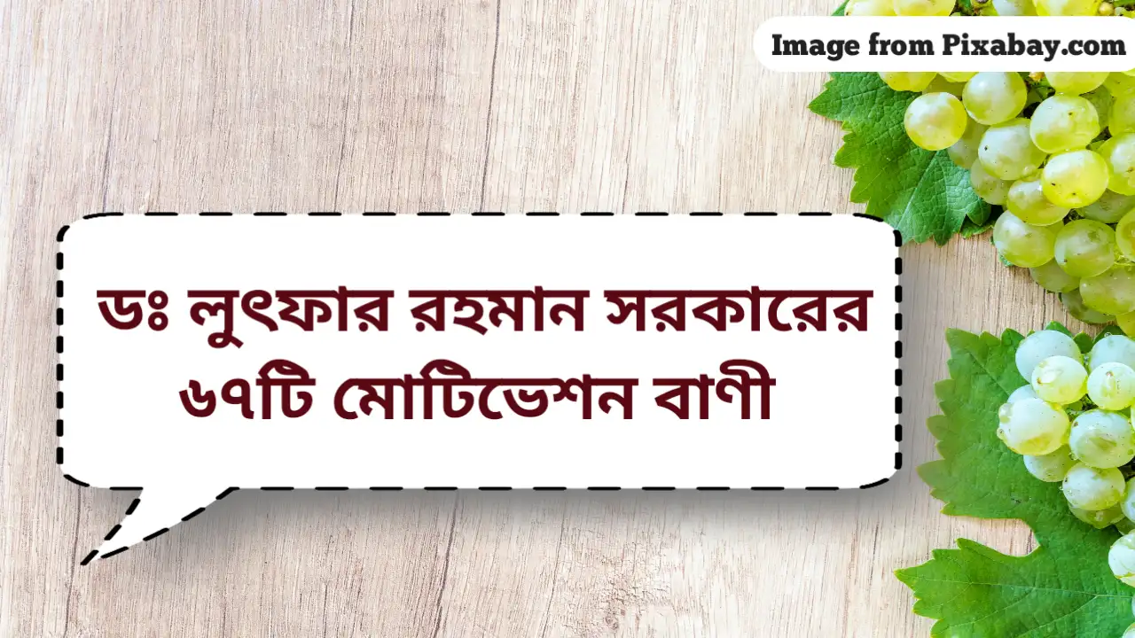 Read more about the article ডঃ লুৎফার রহমান সরকারের ৬৭টি মোটিভেশন বাণী | motivation quotes in bengali By Lutfar Rahman Sarkar
